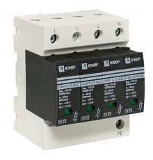 Устройство защиты от импульсных перенапряжений Т1+Т2; Iimp-12,5kA; In-20kA; Uc-275В; 4+0 EKF PROxima  OV12-4-504  EKF