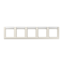 Рамка 5-кратная с полем для надписи для горизонтальной установки; слоновая кость  AS5850NA  Jung