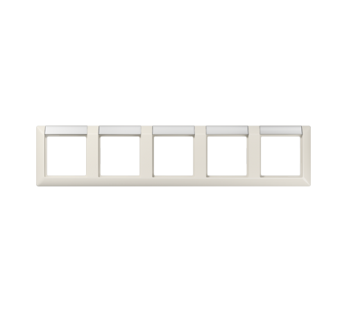 Рамка 5-кратная с полем для надписи для горизонтальной установки; слоновая кость  AS5850NA  Jung