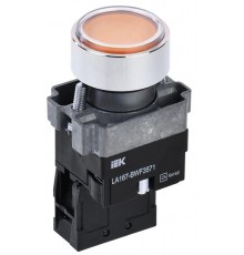 Кнопка LA167-BWF3571 d=22мм RC 1з с подсвет. желтая  BBT20-BWF3571-1-12-67-K05  IEK