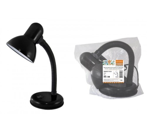 Светильник настольный на основании 40Вт, E27, черный, (мягкая упак.) Народный  SQ0337-0122  TDM