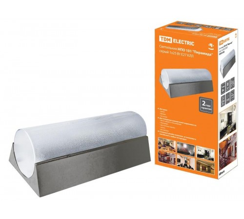 Светильник под лампу НПО 101 Пирамида 25Вт КЛЛ E27 IP20 серый  SQ0328-0003  TDM