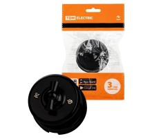 Выключатель поворотный проходной с ручкой (бантик) 10А черный "Виви"  SQ1820-1205  TDM