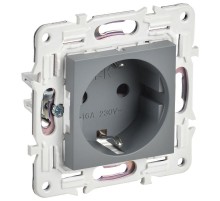 SKANDY Розетка с з/к/ш 16А б/к SK-R06Gr серый  SK-R14-16-1-K03  IEK
