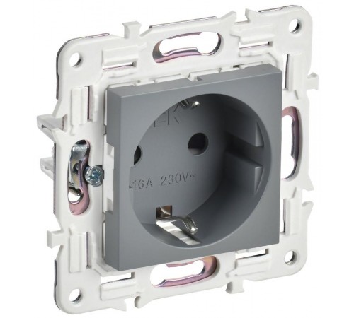 SKANDY Розетка с з/к/ш 16А б/к SK-R06Gr серый  SK-R14-16-1-K03  IEK