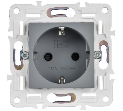 SKANDY Розетка с з/к/ш 16А б/к SK-R06Gr серый  SK-R14-16-1-K03  IEK
