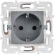 SKANDY Розетка с з/к/ш 16А б/к SK-R06Gr серый  SK-R14-16-1-K03  IEK