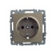 BRITE Розетка с заземлением без шторок 16А РС11-1-0-БрШ шампань   BR-R11-16-K37  IEK