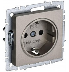 BRITE Розетка с заземлением без шторок 16А РС11-1-0-БрШ шампань   BR-R11-16-K37  IEK