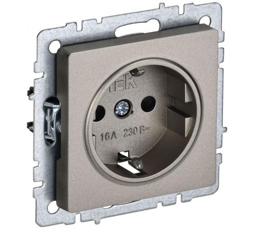 BRITE Розетка с заземлением без шторок 16А РС11-1-0-БрШ шампань   BR-R11-16-K37  IEK