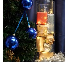 Гирлянда линейная 20 LED 2м, желтый, батарейки 2*АА, IP 20, шнур 0,5м ,CL570  41634  FERON