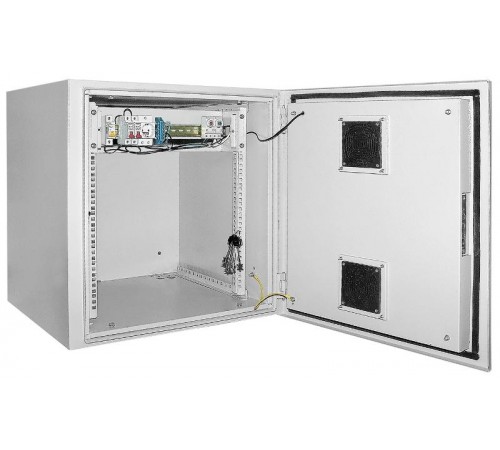 Шкаф уличный 19" 9U 650x600, IP55 металл дверь, серый  LO35-09U66-M55  ITK