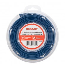 Трубка термоусаживаемая 4,0/2,0 мм синяя, ролик 2,44 м  29-0015  REXANT
