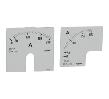 Измерительная шкала (1 круглая + 1 квадратная) для аналоговых амперметров - 0-250 A  014616  Legrand