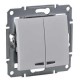 Sedna Белый Выключатель 2-клавишный с подсветкой 10А (сх 5)  SDN0300321  Schneider Electric
