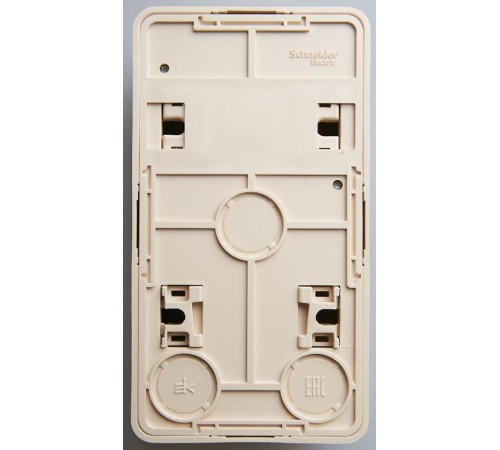 Этюд Кремовый О/У Блок: Розетка без заземления + Выключатель 2-клавишный  BPA16-205K  SE