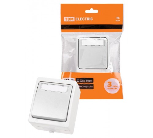 Кнопка звонковая с полем для надписи IP54 6A белая "Вуокса"  SQ1803-1006  TDM