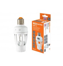 Датчик движения ДДПт-01 60Вт, 10-120с, 6м, 3+Лк, 120(сбоку)+360(сверху)гр IP20,  SQ0324-0016  TDM