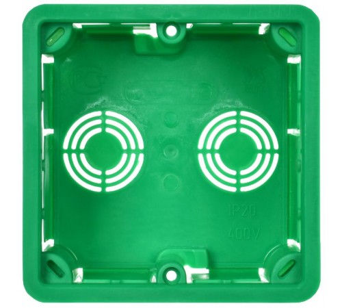 Коробка распределительная с/у 92х92x45 КМ41021 с саморезами, металлические лапки, с крышкой (для полых стен)  UKG11-092-092-040-M  IEK