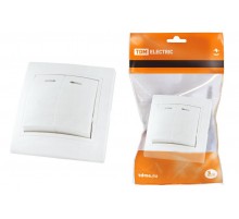 Выключатель 2 кл. с подсветкой 10А белый "Таймыр"   SQ1814-0005  TDM