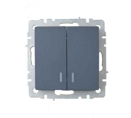 BRITE Выключатель 2-клавишный с индикацией 10А ВС10-2-1-БрМ маренго   BR-V20-1-10-K35  IEK