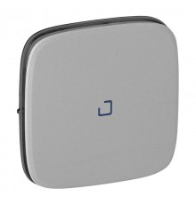 Valena ALLURE Алюминий Клавиша 1-ая с подсветкой/индикацией (голубая линза в центре)  755087  Legrand