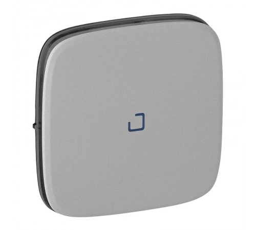 Valena ALLURE Алюминий Клавиша 1-ая с подсветкой/индикацией (голубая линза в центре)  755087  Legrand