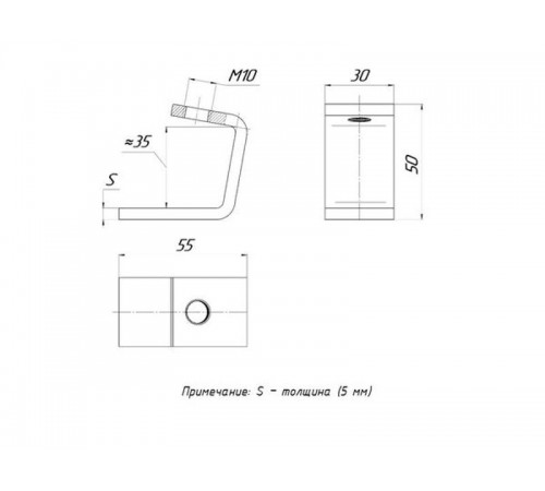 STRUT-прижим балочный П-образный (5 мм)  stpb-5  EKF