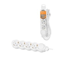 Удлинитель бытовой "Люкс" с выкл., 4 гнезда, 10 м, с/з, с з/ш, ПВС 3х1 мм2, 16 А, 250 В, 3500 Вт  SQ1303-4049  TDM