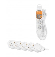 Удлинитель бытовой "Люкс" с выкл., 4 гнезда, 10 м, с/з, с з/ш, ПВС 3х1 мм2, 16 А, 250 В, 3500 Вт  SQ1303-4049  TDM