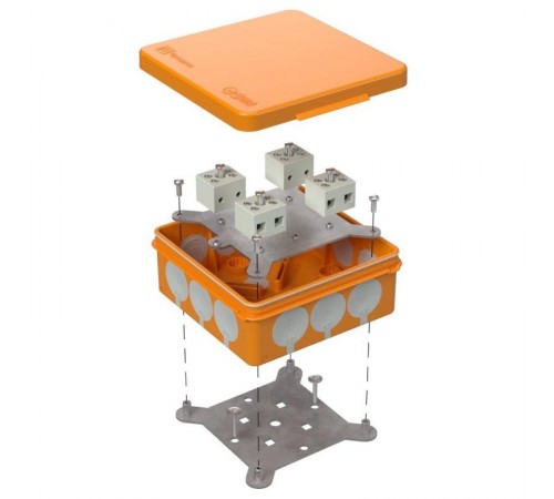 Коробка огнестойкая для о/п двухкомпонентная 60-0303-FR6.0-8 Е15-Е120 100х100х40 IP66  8p, 6.0 мм.кв. 60-0303-FR6.0-8  Промрукав
