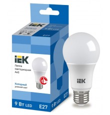 Лампа светодиодная LED 9Вт Е27 230В 6500К ECO А60 груша  LLE-A60-9-230-65-E27  IEK