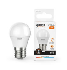 Лампа светодиодная LED Elementary Шар 10W E27 880lm 3000K  53210  Gauss