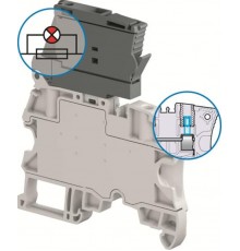 Клемма ZS4-SF-R2 держатель предохранителя 5х20мм LED 24-60В 2 тестовых гнезда DIA2  1SNK506413R0000  TE