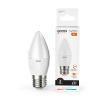 Лампа светодиодная LED 8Вт E27 220В 2700К Elementary свеча  33218  Gauss