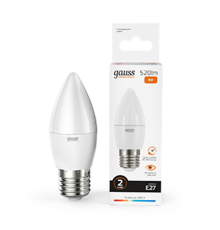 Лампа светодиодная LED 8Вт E27 220В 2700К Elementary свеча  33218  Gauss