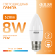 Лампа светодиодная LED 8Вт E27 220В 2700К Elementary свеча  33218  Gauss