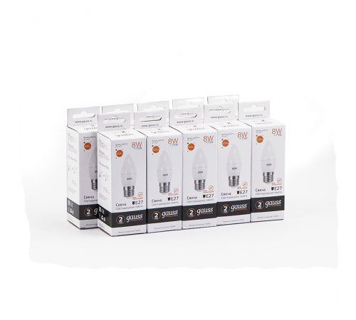 Лампа светодиодная LED 8Вт E27 220В 2700К Elementary свеча  33218  Gauss