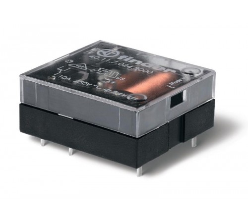 Миниатюрное универсальное электромеханическое реле; монтаж на печатную плату; плоские; выводы с шагом 3.5мм; 1NO 10A  401170242300  Finder