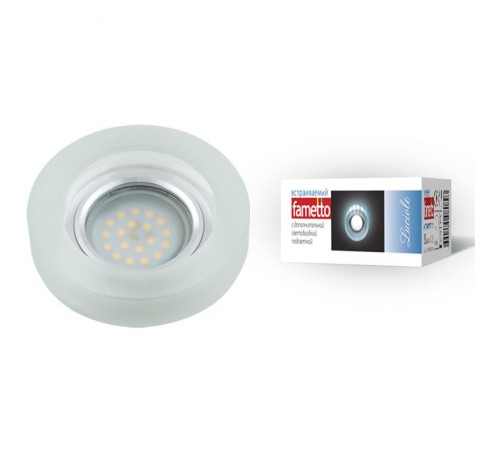Светильник декор.встр Luciole DLS-L110 GU5.3 CHROME/MATT CLEAR GU5.3 доп.LED подсветка 3Вт металл/стекл. Хром/мат+прозр  UL-00000361  Fametto
