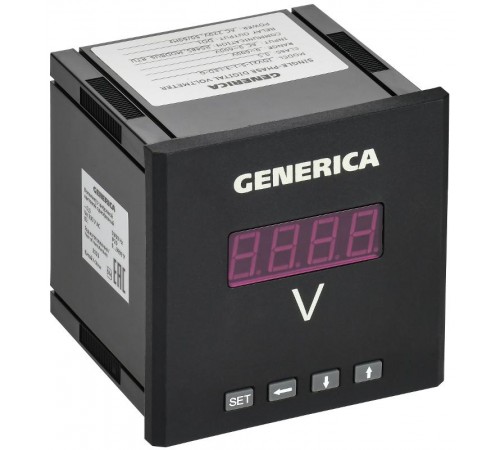 Вольтметр цифровой щитовой однофазный DO RS-485 96х96мм LED  IDV21-5-1-3-LED-G  GENERICA