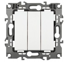 Выключатель ЭРА Серия 12 12-1107-01М тройной, 10АХ-250В, белый матовый   Б0065680  ЭРА