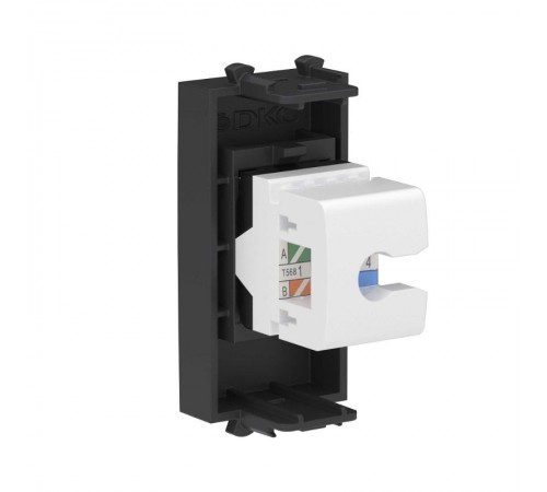 Компьютерная розетка RJ-45 без шторки модульная, кат.5е, "Avanti", "Черный матовый", 1 модуль  4412661  DKC