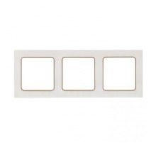 Стокгольм Рамка 3-местная белая с линией цвета шампань PROxima  EAM-G-302-20  EKF