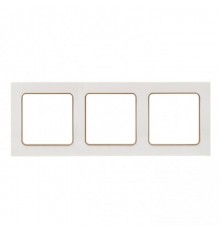 Стокгольм Рамка 3-местная белая с линией цвета шампань PROxima  EAM-G-302-20  EKF