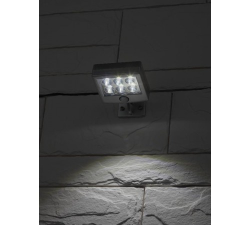 ERAFS024-07 Прожектор фасадный с датчиком движения c выносной солнечной батареей, 6LED,150lm  Б0044247  ЭРА
