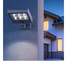 ERAFS024-07 Прожектор фасадный с датчиком движения c выносной солнечной батареей, 6LED,150lm  Б0044247  ЭРА