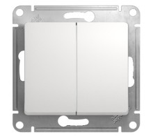 Glossa Белый Переключатель 2-клавишный, сх.6, 10АХ  GSL000165  SE
