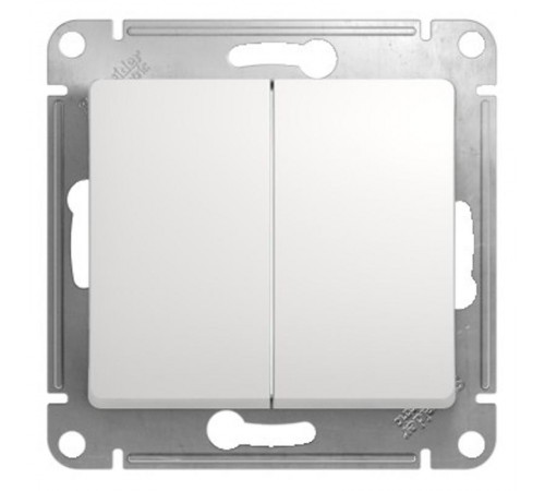 Glossa Белый Переключатель 2-клавишный, сх.6, 10АХ  GSL000165  SE