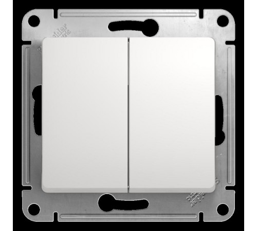 Glossa Белый Переключатель 2-клавишный, сх.6, 10АХ  GSL000165  SE